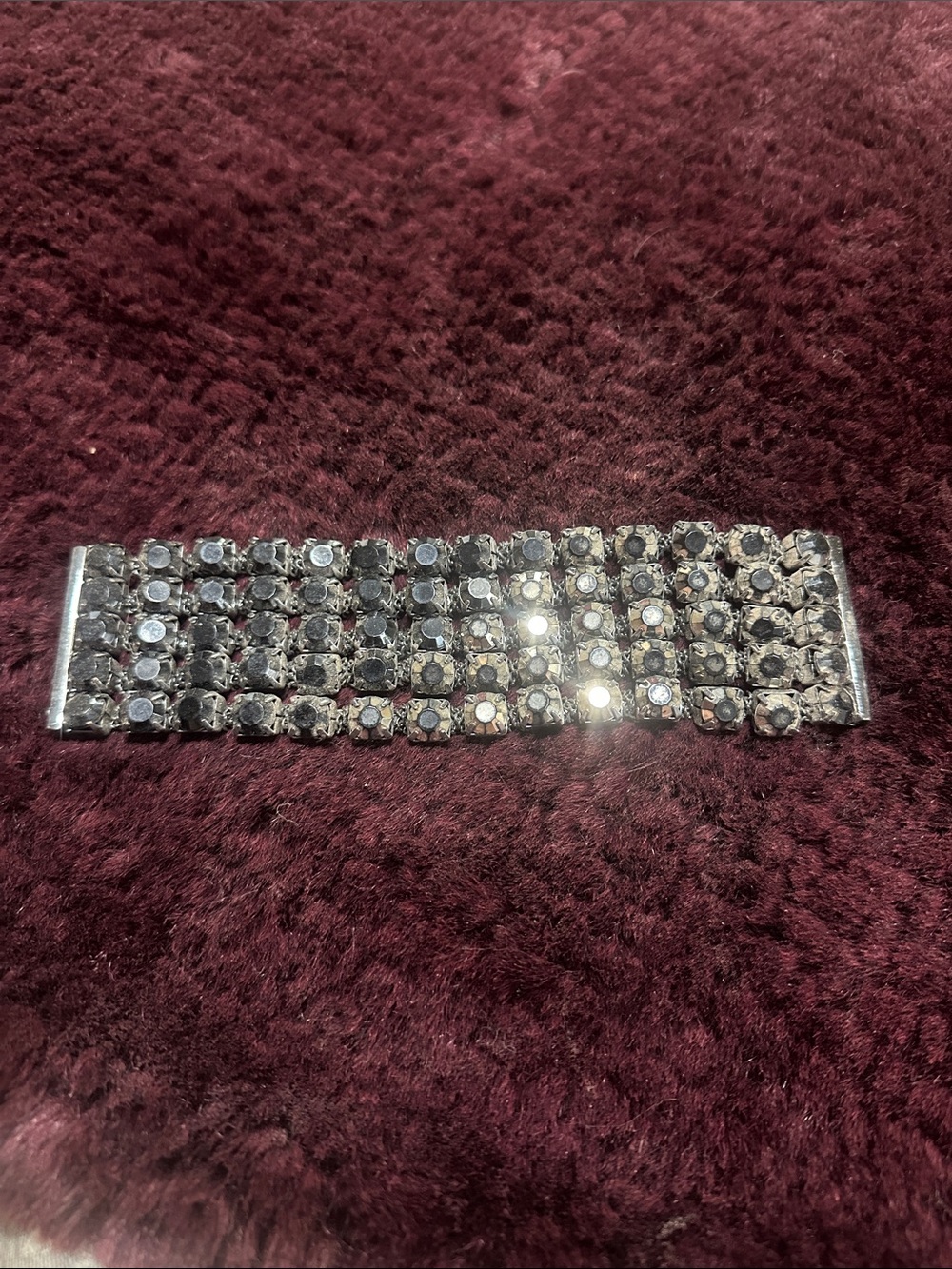 Crystal Stretch Bracelet - Silver Clear Rhinestones